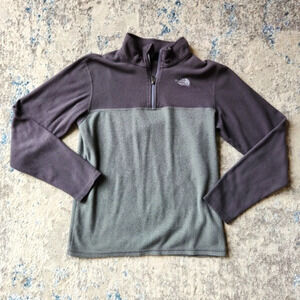 The North Face Boys Size XL Two Tone Grey 1/4‎ Zip Fleece Pullover
